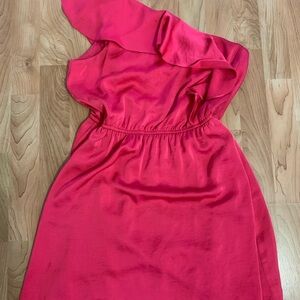 BCBGeneration Bold Pink One Shoulder Dress